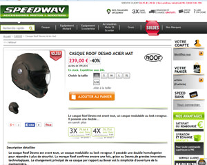 Une fiche produit de Speedway