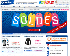 Page d'accueil de Sportshop