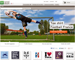 Page d'accueil de Spreadshirt