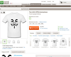 Une fiche produit de Spreadshirt