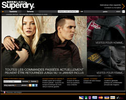 Page d'accueil de Superdry