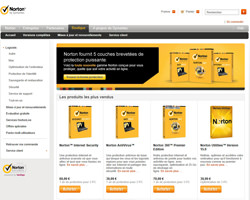 Page d'accueil de Symantec France