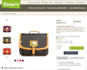 Une fiche produit de Tann's