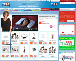 Page d'accueil de Teleshopping