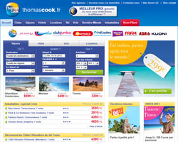 Page d'accueil de Thomas Cook