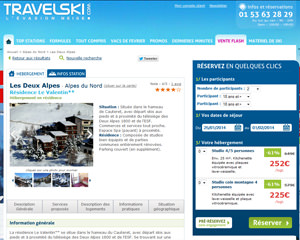 Une fiche produit de TravelSki