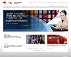 Page d'accueil de Trend Micro