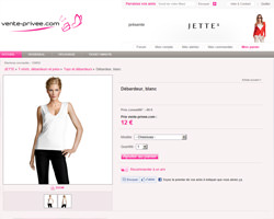 Une fiche produit de vente-privee.com Une fiche produit de vente-privee.com