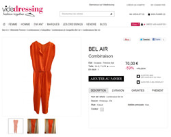 Une fiche produit de Vide Dressing