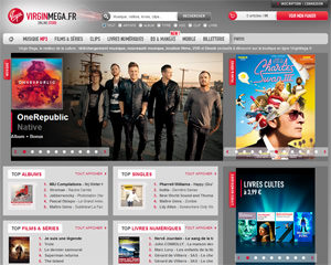 Page d'accueil de VirginMega Page d'accueil de VirginMega