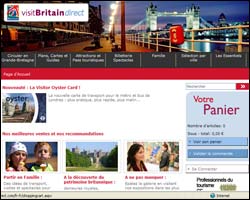 Page d'accueil de Visit Britain