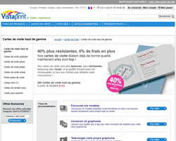 Une fiche produit de VistaPrint