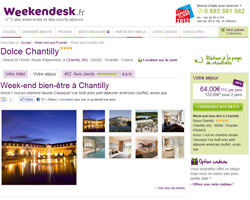 Une fiche produit de Weekendesk