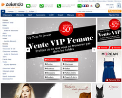 Page d'accueil de Zalando