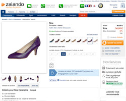 Une fiche produit de Zalando