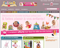 Page d'accueil de Zohea